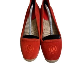 MICHAEL Michael Kors Dark Orange Espadrille Suede Flats Loafers sz 8M